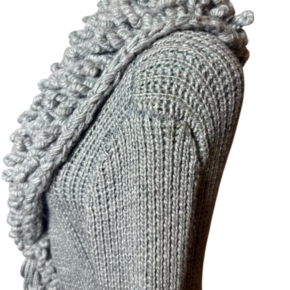 Sioni Gray Chunky Knit Loop Trim Cardigan Sweater L (Fits Small/6–8) - Picture 11 of 16